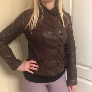 Burgundy leather jacket, size 4